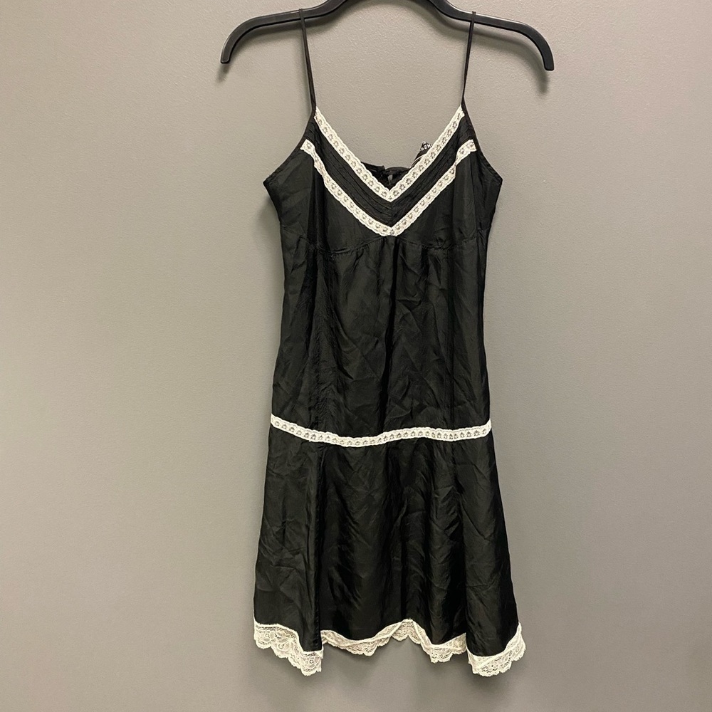 Retro/Older TopShop Black Slinky Slip Dress Size 10